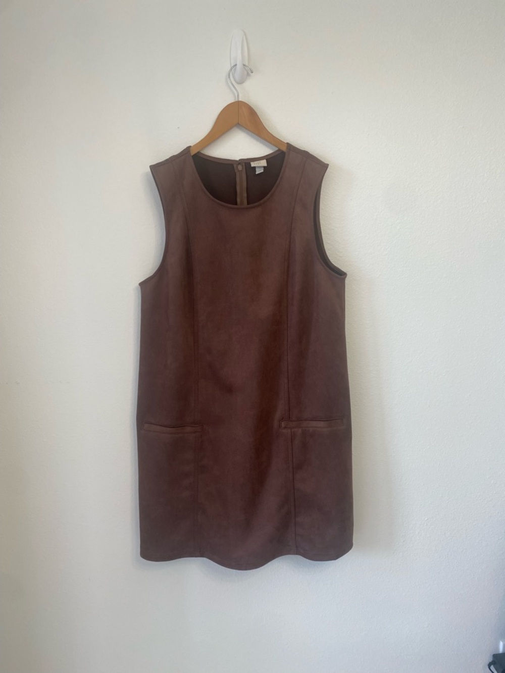 A New Day Brown Faux-Suede Mini Dress Size 16